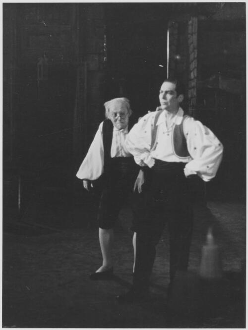 Edouard Borovansky as Dr Coppelius with unidentified dancer in Coppelia, Borovansky Ballet [picture]