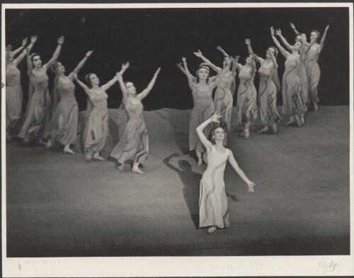 Laurel Martyn as the Spirit of the River with corps de ballet in Vltava, Borovansky Ballet, 1940 [3] [picture] / Hugh P. Hall