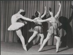 Rachel Cameron, and two dancers of the Borovansky Ballet