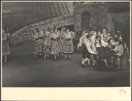 Serge Bousloff as Jose (right) and dancers of the Borovansky Ballet in L'Amour ridicule [picture] / [Hugh P. Hall]