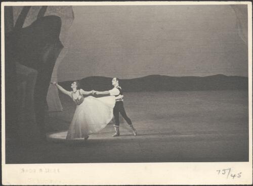 Anne MacKintosh as the Woman and Edouard Borovansky as the Man in Fantasy on Grieg's Concerto in A minor, Borovansky Ballet, [1] [picture] / Hugh P. Hall Melbourne