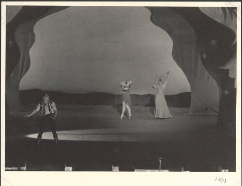 Edouard Borovansky as the man, Edna Busse (?) as Gaiety and Dorothy Stevenson as Desire in Fantasy on Grieg's Concerto in A minor, Borovansky Ballet [picture] / [Hugh P. Hall]