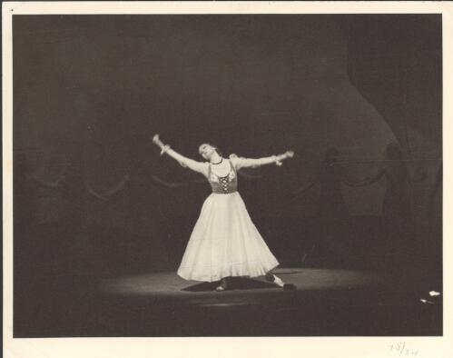 Anne MacKintosh as the Woman in Fantasy on Grieg's Concerto in A minor, Borovansky Ballet [picture] / [Hugh P. Hall]