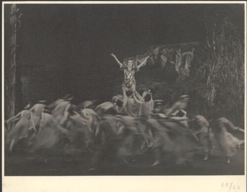 Corrie Lodders as The Spark with dancers of the Borovansky Ballet in Australia, symbolical bush ballet [3] [picture] / Hugh P. Hall