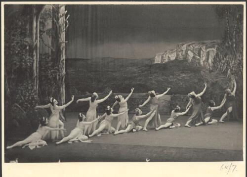 Dancers of the Borovansky Ballet in Australia, symbolical bush ballet [12] [picture] / [Hugh P. Hall]