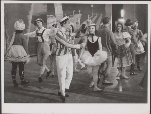 Edna Busse, [Serge Bousloff] and dancers of the Borovansky ballet in Façade [picture]/ J. Stewart