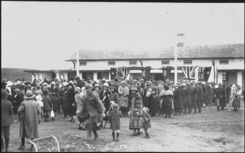 Opening of Telopea Park School by Sir Austin Chapman, Canberra, 11 September 1923 [transparency] / W.J. Mildenhall