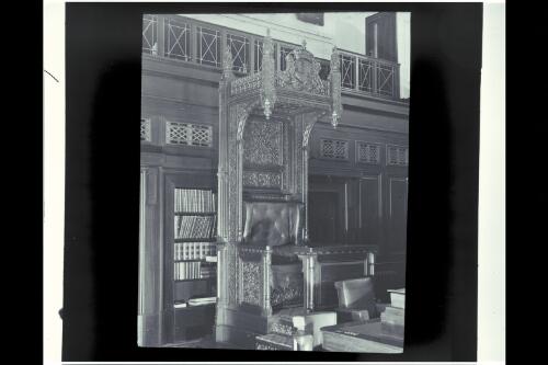 Speaker's Chair presented by House of Commons, 1926 [picture] / W.J. Mildenhall