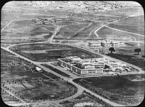 Aerial view of Parliament House [picture] / W.J. Mildenhall