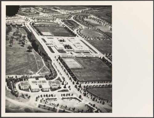 Aerial view of Parliament House, 1940 [picture] / W.J. Mildenhall