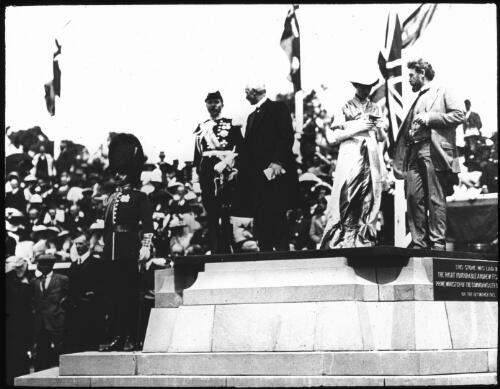 Naming of Canberra by Lady Denman [picture] / W.J. Mildenhall