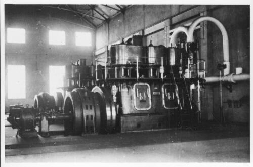 Engine Room, Power House Eastlake (now Kingston) - 2x Bellis and Morcom triple expansion steam engines [picture] / W.J. Mildenhall