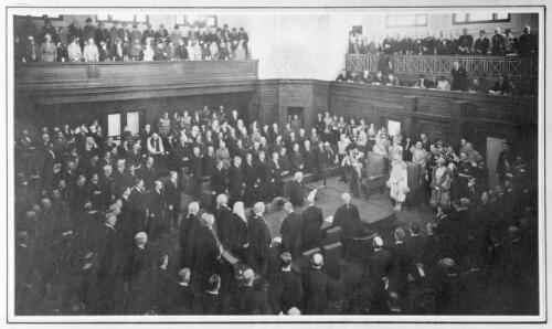 Interior view of the opening of Parliament, Canberra, 1927, by the Duke and Duchess of York [picture] / W.J. Mildenhall