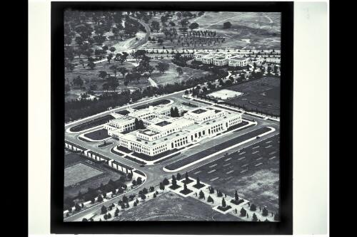 Aerial view of Parliament House [picture] / W.J. Mildenhall