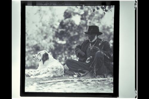 Aborigine and dog [picture] / W.J. Mildenhall