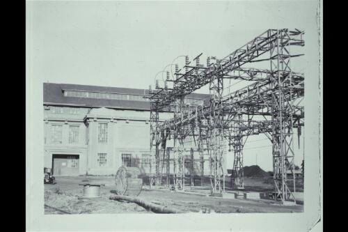 Power House, Kingston with switch yard 66KV to Burrinjuck and Goulburn terminals [picture] / W.J. Mildenhall