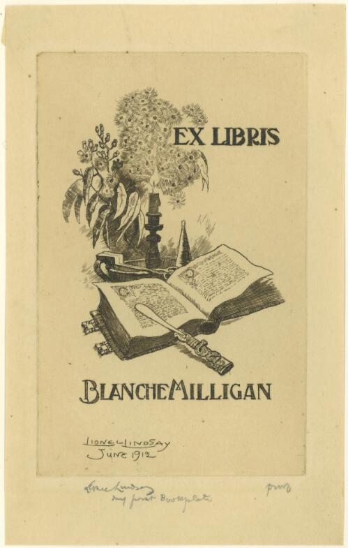[Bookplate for Blanche Milligan] [picture] / Lionel Lindsay