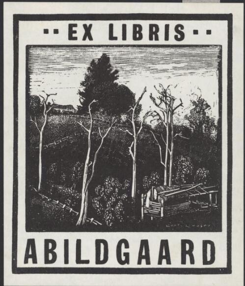 Bookplate for Ole Abildgaard [picture] / Lionel Lindsay