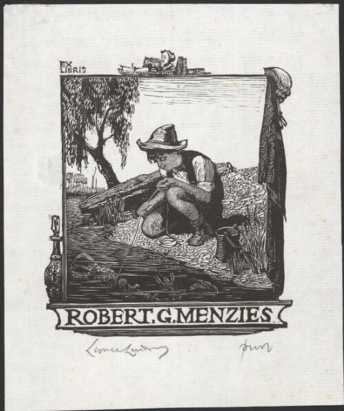 Bookplate for Robert G. Menzies, 1 [picture] / Lionel Lindsay