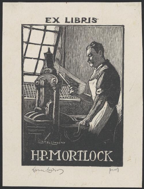 Bookplate for H.P. Mortlock [picture] / Lionel Lindsay