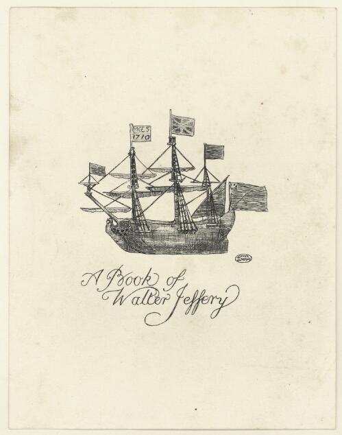 [A bookplate for Walter Jeffery] [picture] / Lionel Lindsay