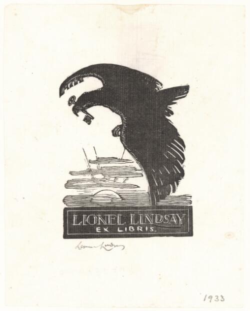 Bookplate for Lionel Lindsay, 2 [picture] / Lionel Lindsay