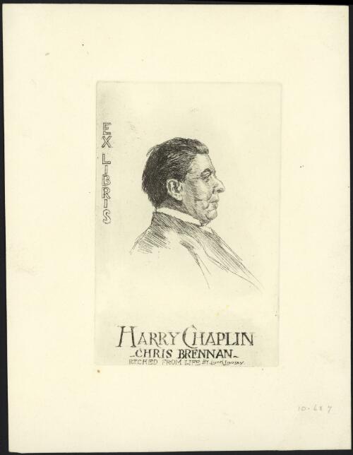 [Bookplate for Harry Chaplin, 1] [picture] / Lionel Lindsay