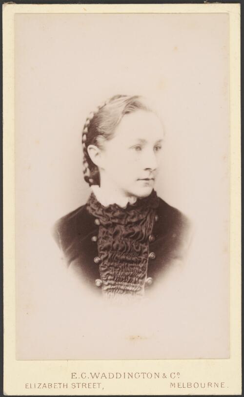 Portrait of a woman, Melbourne, ca. 1880 [picture] / E.C. Waddington & Co