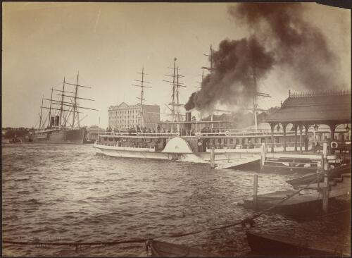 The shore, ferry boats and ships, New South Wales, ca. 1888 [picture] / C. Bayliss