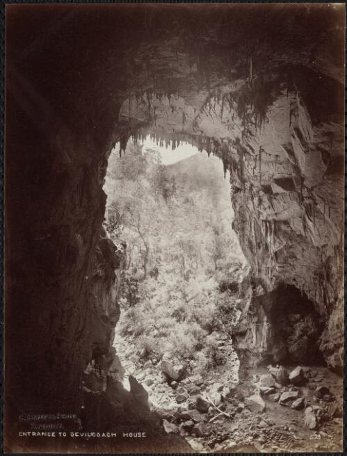 Entrance to Devil's Coach House, Jenolan Caves, New South Wales [picture] / C. Bayliss