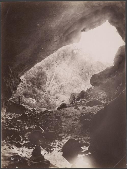 View from the interior of the Grand Arch, Jenolan Caves, New South Wales, ca. 1888 [picture] / Charles Bayliss