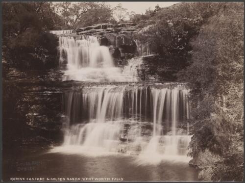 Queen's Cascade and Golden Sands, Wentworth Falls, New South Wales, ca. 1880 [picture] / Charles Bayliss