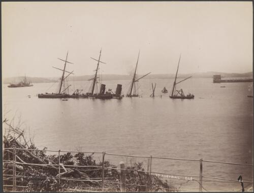 SS Austral partly submerged, Neutral Bay, New South Wales, 1882 [picture] / Charles Bayliss