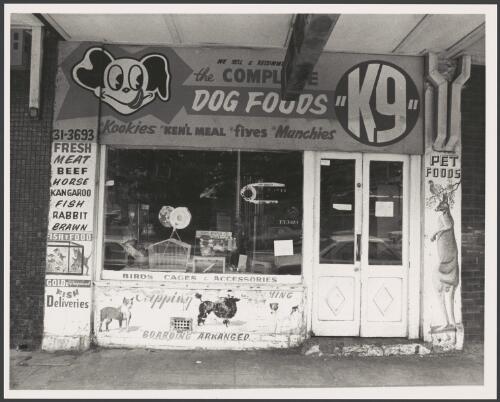Pet food shopfront, Oxford Street, Sydney, ca. 1974 [picture] / Greg Battye