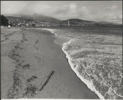 View of Wrest Point Hotel and Casino across the beach at Sandy Bay, Hobart, Tasmania, ca. 1972 [picture] / Bruce Howard