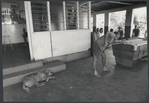Playing pool in the pub at Larimah, Northern Territory, ca. 1972 [picture] / Bruce Howard