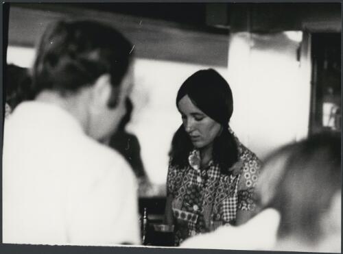 A barmaid, probably in the Esplanade Hotel, Port Hedland, Western Australia, ca. 1972, 6 [picture] / Bruce Howard