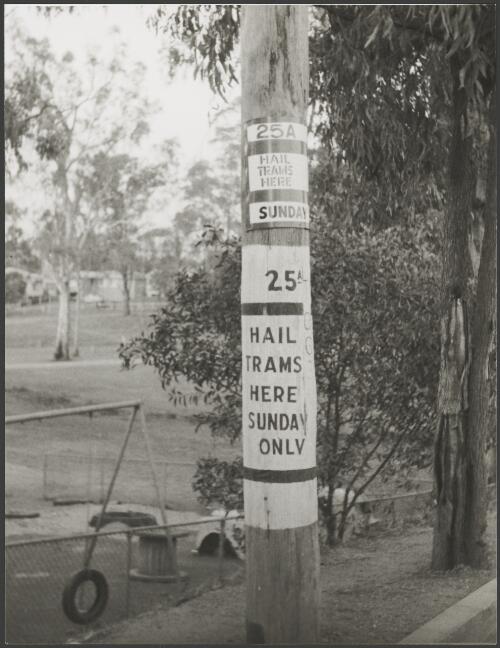 A Sunday only tram stop, Brisbane, ca. 1960 [picture]