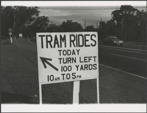 Directional sign at the Sydney Tramway Museum, Loftus, New South Wales, ca. 1976, 2 [picture]