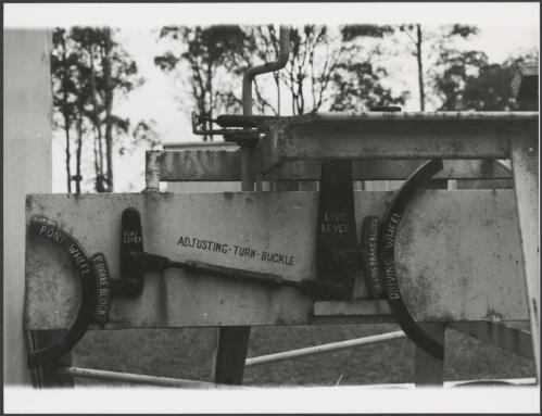 Exhibit showing the braking mechanism of a tram, Brisbane Tramway Museum, Queensland, ca. 1976, 1 [picture]