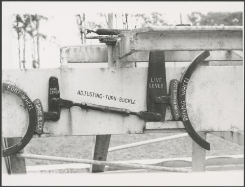 Exhibit showing the braking mechanism of a tram, Brisbane Tramway Museum, Queensland, ca. 1976, 2 [picture]