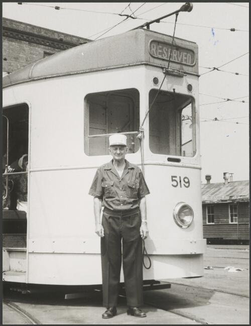 Four motor tram with driver, Brisbane, ca. 1960 [picture]