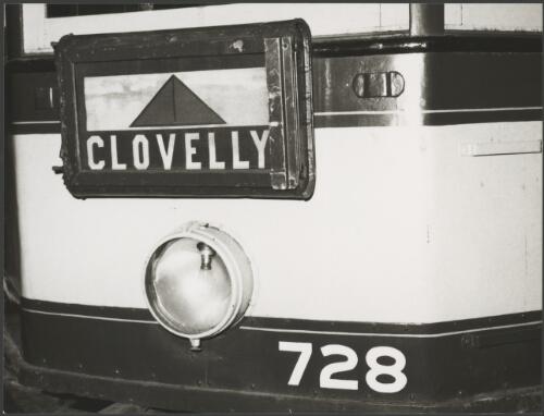 Front view of tram No. 728 to Clovelly, Sydney, ca. 1976 [picture]