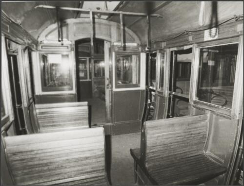Interior of tram at Brisbane Tramway Museum, Queensland, ca. 1976 [picture]