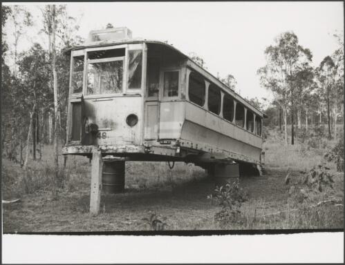 Tram awaiting restoration, Ferny Grove Tramway Museum, Brisbane, Queensland, ca. 1976, 6 [picture]
