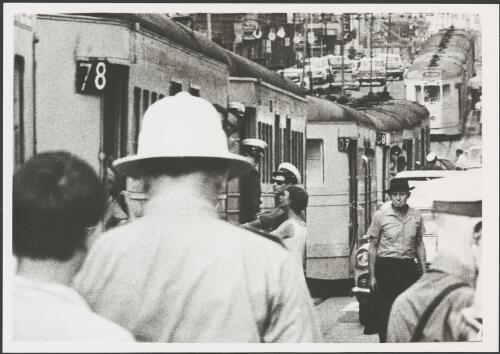 Yet another tram jam, Queen Street, Brisbane, 18 November 1968 [picture]