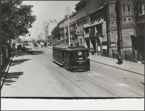 Steam tram in Elizabeth Street, Sydney, ca. 1890 [picture]
