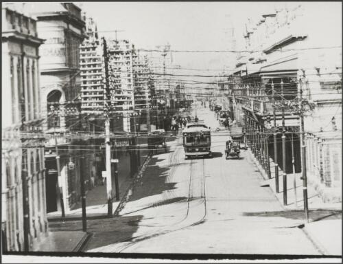 Street scene in High Street showing trams, Fremantle, Western Australia, ca. 1920, 1 [picture]