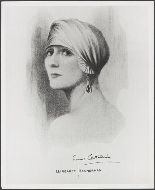 Portrait of Margaret Bannerman wearing a turban, ca. 1930 [picture] / Errol Castileri