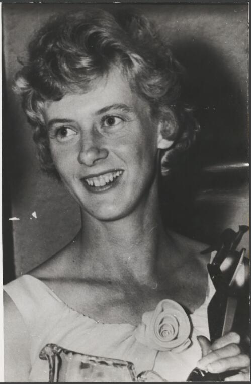 Portrait of Olympic gold medal-winning athlete Betty Cuthbert, Melbourne, 1956 [picture] / Bruce Howard